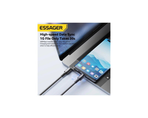 Дата кабель USB-C to USB-C 1.0m 240W Essager (EXCTT3-CG0G-P)