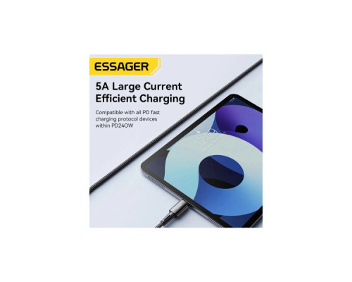 Дата кабель USB-C to USB-C 1.0m 240W Essager (EXCTT3-CG0G-P)