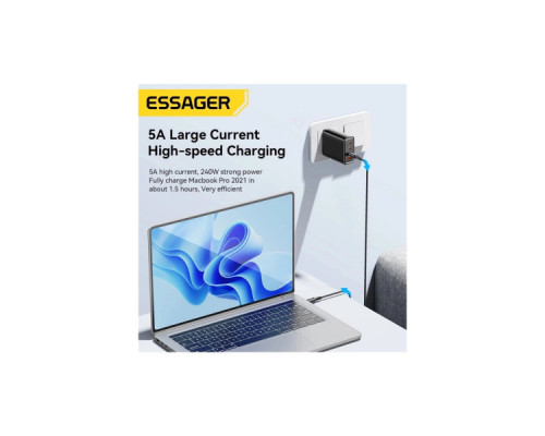 Дата кабель USB-C to USB-C 1.0m 240W Essager (EXCTT3-CG0G-P)