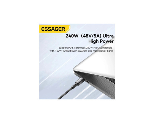 Дата кабель USB-C to USB-C 1.0m 240W Essager (EXCTT3-CG0G-P)