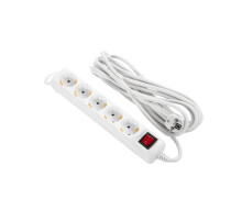 Мережевий подовжувач 2E 5XSchuko з вимикачем,5м, white (2E-U05ES15M5)