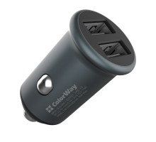 Зарядний пристрій ColorWay 2USB Quick Charge 3.0 (36W) Gray (CW-CHA036Q-GR)