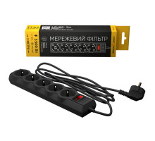 Мережевий фільтр живлення LogicPower LP-X5 PREMIUM, 3m black (9584)