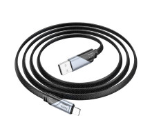 Дата кабель USB 2.0 AM to Lightning 1.2m 2.4A nylon aluminum U125 black HOCO (6942007604987)