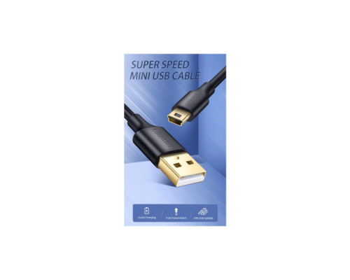 Дата кабель USB 2.0 AM to Mini 5P 1.0m US132 black Ugreen (10355)
