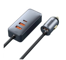 Зарядний пристрій Baseus 2xUSB + Share Together Cigarette Lighter 120W gray (CCBT-D0G)