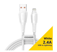 Дата кабель USB 2.0 AM to Lightning 2.0m 3A white Essager (EXCL-CHA02)