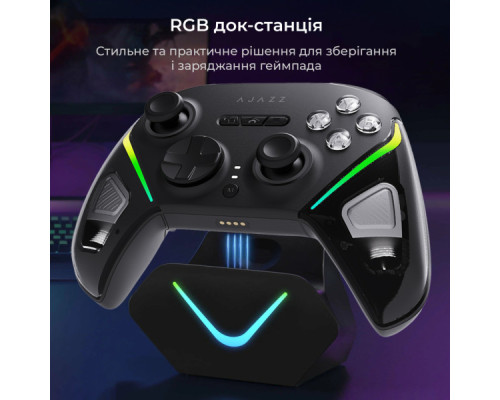 Геймпад Ajazz GP100S 2.4G/BT/USB Switch/PC/iOS/Android RGB Black (GP100S-B)