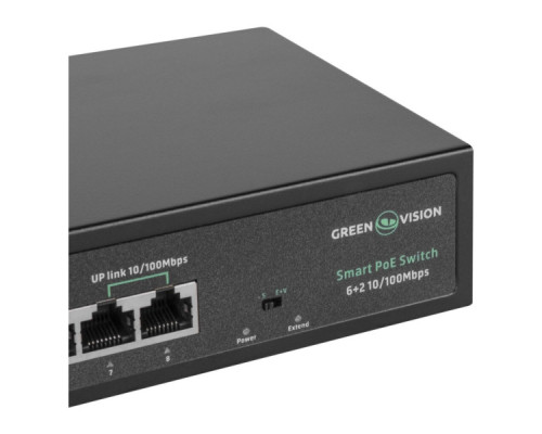 Комутатор мережевий Greenvision GV-015-D-06+2P