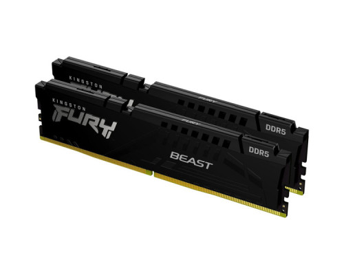 Модуль пам'яті для комп'ютера DDR5 16GB (2x8GB) 5600 MHz Beast Black Kingston Fury (ex.HyperX) (KF556C40BBK2-16)