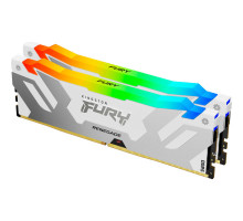 Модуль пам'яті для комп'ютера DDR5 48GB (2x24GB) 8000 MHz Renegade RGB White/Silver Kingston Fury (ex.HyperX) (KF580C38RWAK2-48)