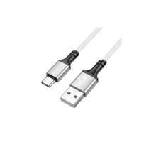 Дата кабель USB 2.0 AM to USB-C 1.0m silicone white BOROFONE (6974443386424)