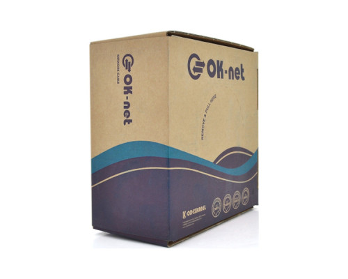 Кабель мережевий OK-Net UTP 100м cat.5e зовнішній (U/UTP-cat.5E-SL patch AWG26) (КГПП-ВП (100) 4*2*0,48 / 100)