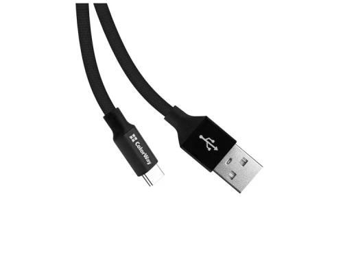 Дата кабель USB 2.0 AM to Type-C 0.25m black ColorWay (CW-CBUC048-BK)