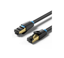 Патч-корд 8м, S/FTP cat 8 RJ-45 black Vention (IKABK)