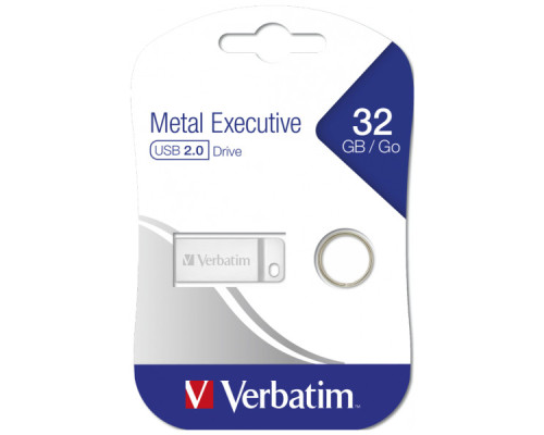 USB флеш накопичувач Verbatim 32GB Metal Executive Silver USB 2.0 (98749)