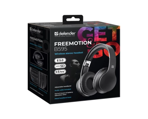 Навушники Defender FreeMotion B595 Bluetooth Black (63595) Навушники Defender FreeMotion B595 Bluetooth Black (63595)