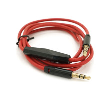 Кабель мультимедійний 3.5mm M to 3.5mm M 1.0m + microphone red Voltronic (ZDL-AUXcM/1.0m)
