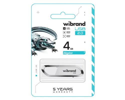 USB флеш накопичувач Wibrand 4GB Aligator White USB 2.0 (WI2.0/AL4U7W)