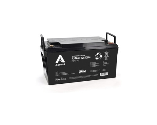 Батарея до ДБЖ AZBIST 12V 65 Ah Super AGM (ASAGM-12650M6)