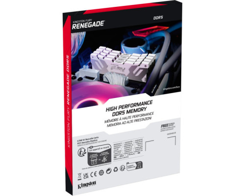 Модуль пам'яті для комп'ютера DDR5 32GB 6400 MHz Renegade White XMP Kingston Fury (ex.HyperX) (KF564C32RW-32)