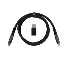 Дата кабель USB-C + USB A to USB-C 1.0m Double-Sleeved Geek black Keychron (CAB21_KEYCHRON)