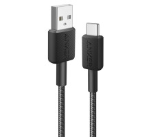 Дата кабель USB 2.0 AM to USB-C 1.8m nylon 322 black Anker (A81H6G11)