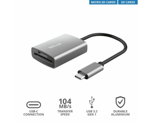 Зчитувач флеш-карт Trust Dalyx Fast USB-С Card reader (24136) Зчитувач флеш-карт Trust Dalyx Fast USB-С Card reader (24136)