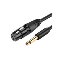 Кабель мультимедійний 6.35mm M to XLR F 2.0m AV131 black Ugreen (20719)