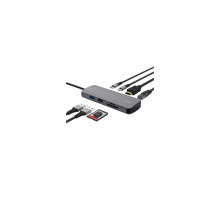 Концентратор Trust USB-C 8-in1 1xUSB-А 3.2/USB-A 2.0/2xUSB-С/HDMI/Ehernet/SD/microSD aluminium 0.15m grey (25672_TRUST)