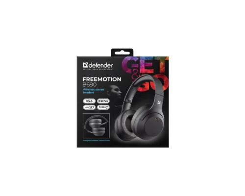 Навушники Defender FreeMotion B690 Bluetooth Black (63690) Навушники Defender FreeMotion B690 Bluetooth Black (63690)