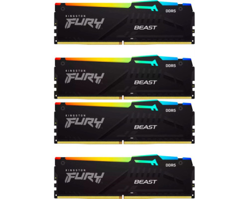 Модуль пам'яті для комп'ютера DDR5 128GB (4x32GB) 5600 MHz Beast RGB XMP Kingston Fury (ex.HyperX) (KF556C40BBAK4-128)