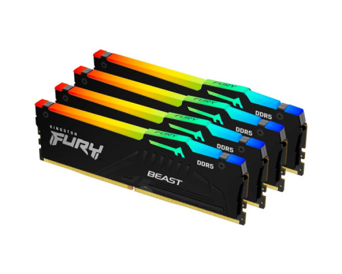 Модуль пам'яті для комп'ютера DDR5 128GB (4x32GB) 5600 MHz Beast RGB XMP Kingston Fury (ex.HyperX) (KF556C40BBAK4-128)