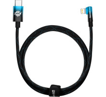 Дата кабель USB-C to Lightning 1.0m 20W 90° corner black/blue Baseus (CAVP000221)
