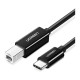 Кабель для принтера USB-C 2.0 to BM 2.0m US241 black Ugreen (50446)