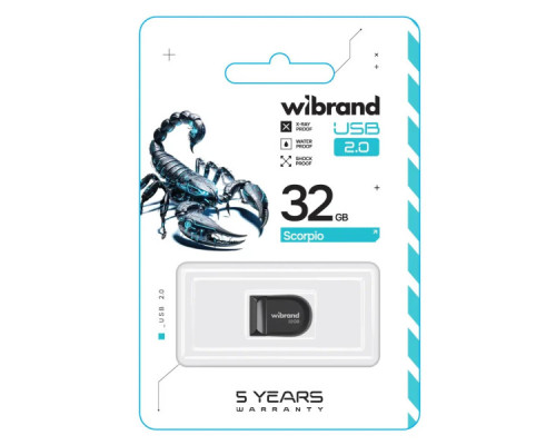 USB флеш накопичувач Wibrand 32GB Scorpio Black USB 2.0 (WI2.0/SC32M3B)