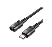 Дата кабель USB-C M/F 1.2m extension U107 black HOCO (6931474789990)