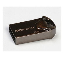 USB флеш накопичувач Mibrand 4GB Hawk Black USB 2.0 (MI2.0/HA4M1B)