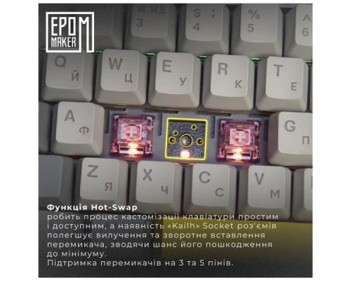 Клавіатура Epomaker Shadow-X 70 Flamingo Switch Hot-Swap LCD Screen RGB Wireless/Bluetooth/USB UA Black (SHX-B-F) Клавіатура Epomaker Shadow-X 70 Flamingo Switch Hot-Swap LCD Screen RGB Wireless/Bluetooth/USB UA Black (SHX-B-F)