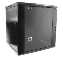 Шафа настінна Hypernet 12U 19" 600x450, glass door, black (WMNC-12U-FLAT-BLACK)