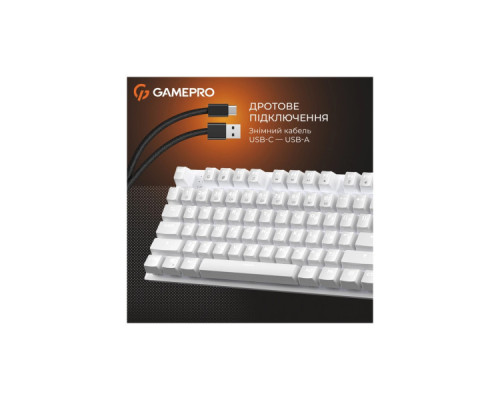 Клавіатура GamePro Genesis Joker MK124W Outemu Red Switch USB UA White (MK124W)