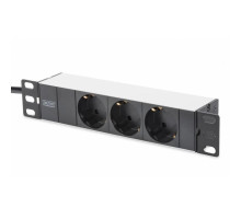 Силовий блок 10" 1U, 16A, 230V 3xSchuko, вилка Schuko Digitus (DN-95411)