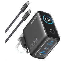 Зарядний пристрій Anker 2xUSB-C PD100W + 1xUSB GaN w Display + cable USB-C dark gray (B121BGZ1)