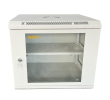 Шафа настінна GEAR 9U 19" 600x450x500 мм, + полка 19", grey (GWMSN-9U-600-450G)