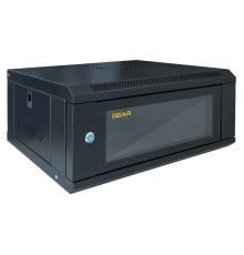 Шафа настінна GEAR 4U 19" 600x450x280 мм, + полка 19", black (GWMSN-4U-600-450)
