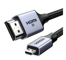 Кабель мультимедійний HDMI M to HDMI micro M 2.0m V2.1 8K60Hz HD164 black Ugreen (15517)