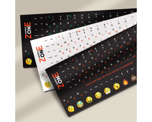 Наклейка на клавіатуру SampleZone прозора, білий (SZ-N-W)