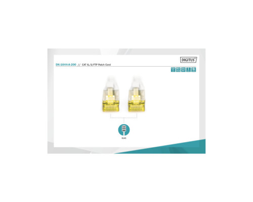 Патч-корд 20м, CAT 6a S-FTP, AWG 26/7, Cu, LSZH, gray Digitus (DK-1644-A-200)