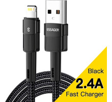 Дата кабель USB 2.0 AM to Lightning 2.0m 2.4A black Essager (EXCL-XCA01)