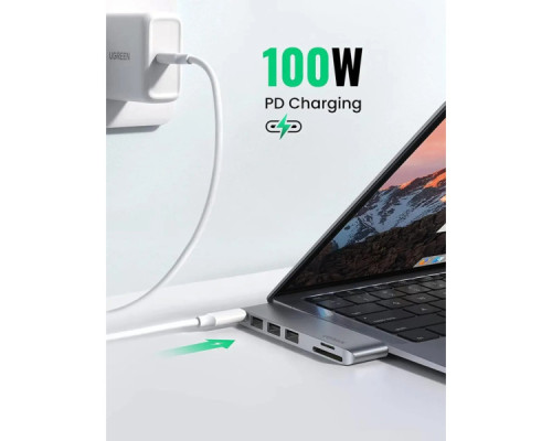 Концентратор Ugreen 2xUSB-C to 3xUSB 3.0 + SD/TF + PD CM251 gray (60560) Концентратор Ugreen 2xUSB-C to 3xUSB 3.0 + SD/TF + PD CM251 gray (60560)